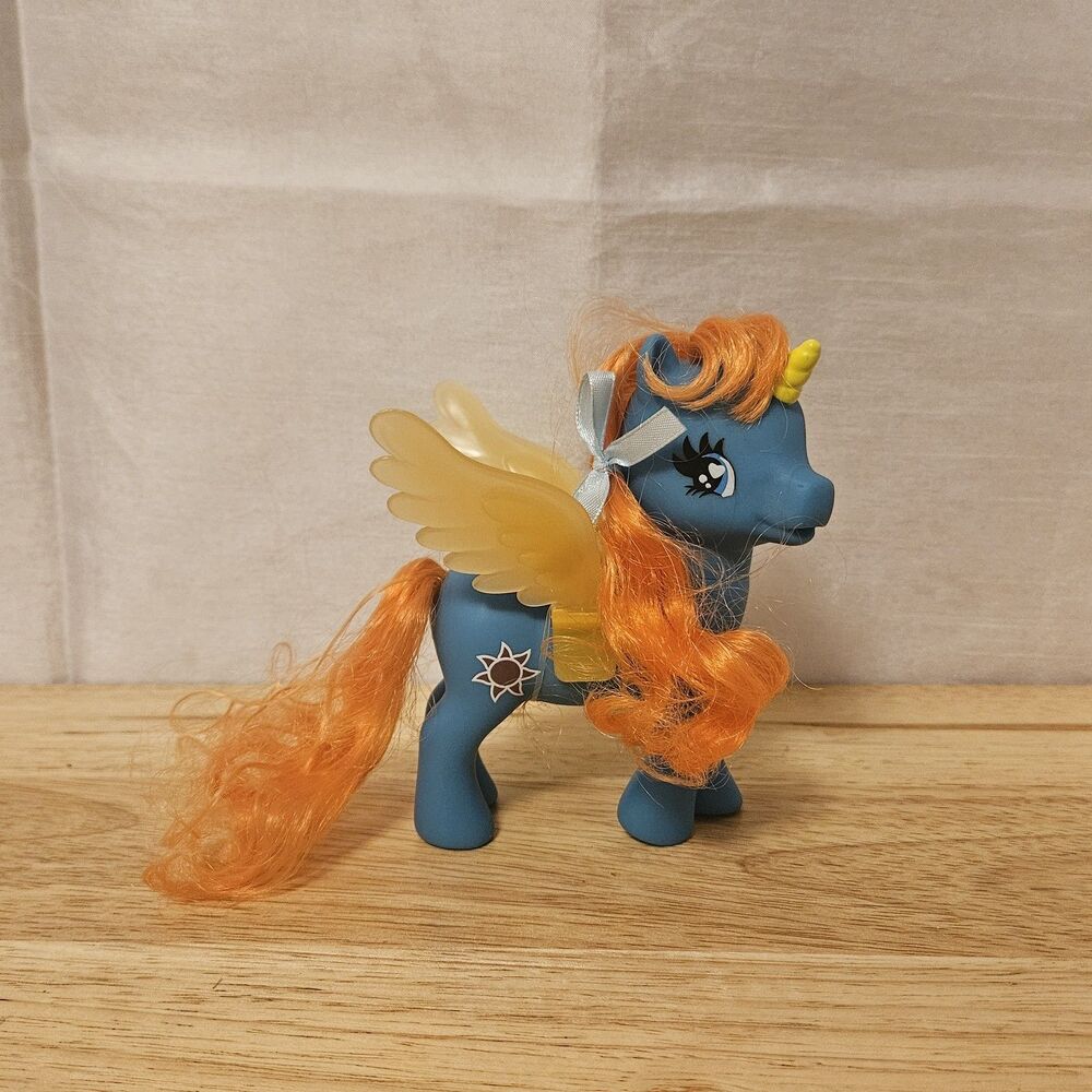 1981 Gi-Go Wonder Pony - Fakie-Blue 5" Alicorn w/Orange Hair & Sun 3-16-B1 Mold